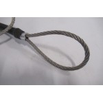 Staalkabel 6 mm RVS met Lussen, lengte 2 meter. Unused.